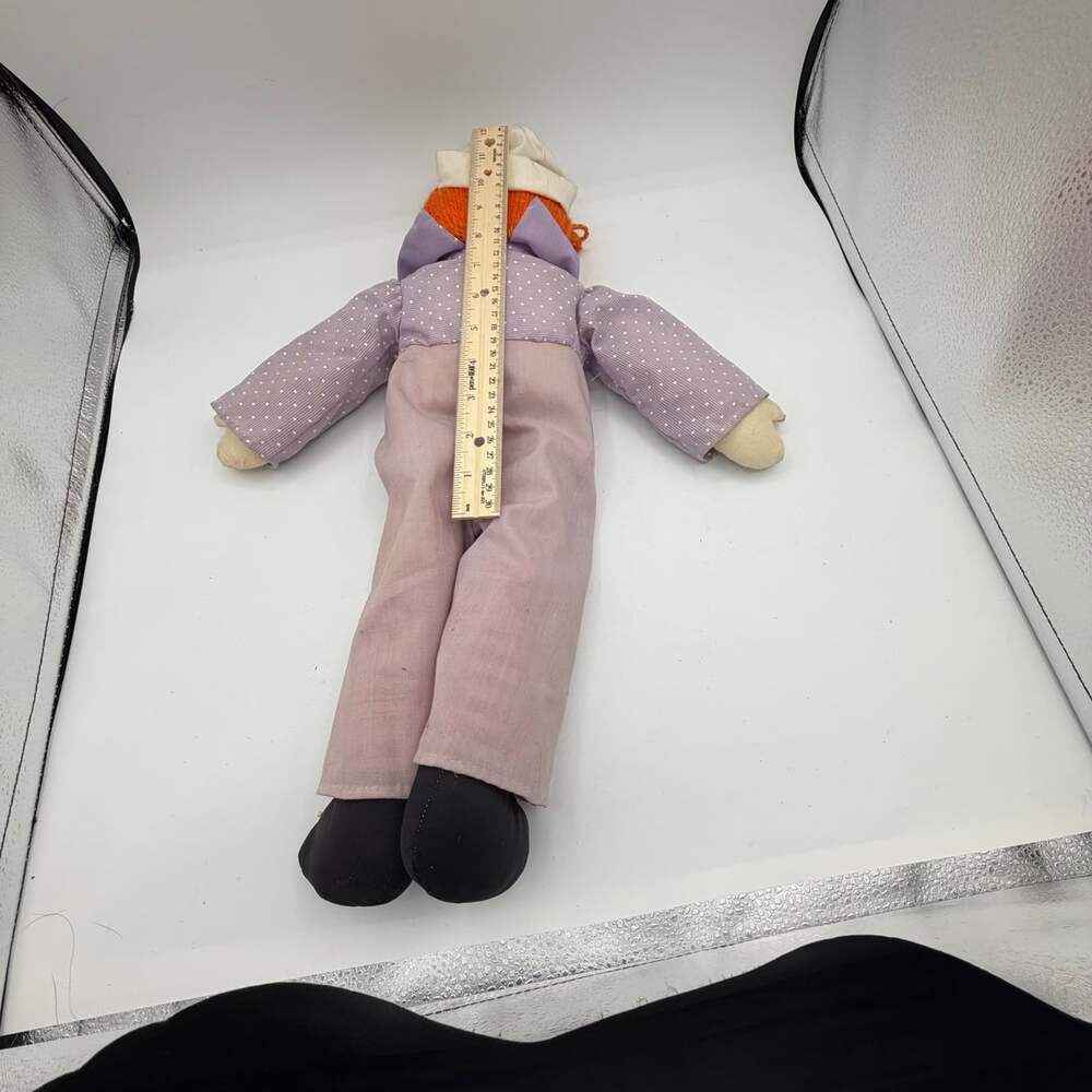 VTG Handmade Raggedy Andy Dolls Soft 18” Vintage Wearing Purple - Picture 6 of 9